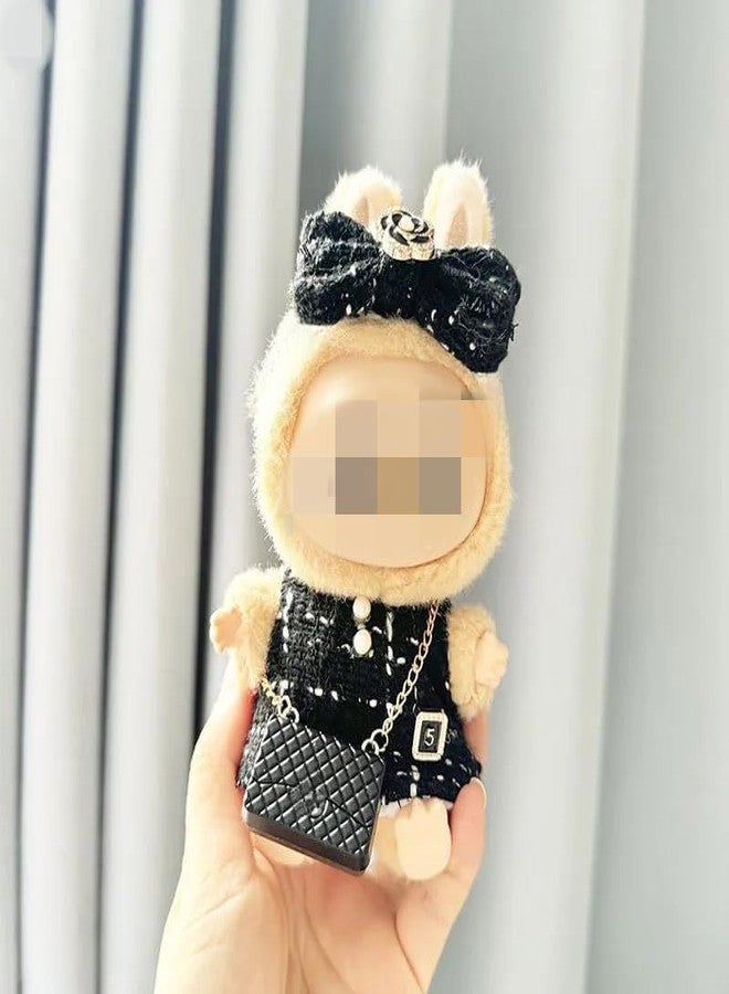 Popsunny 15cm-17cm Doll Clothes Suitable for labubu 17cm 15cm Dolls Accessories Sitting No Doll Only Clothes 17cm labubu 1bag+1shoes+1dress+1hairband No Doll - Image 4